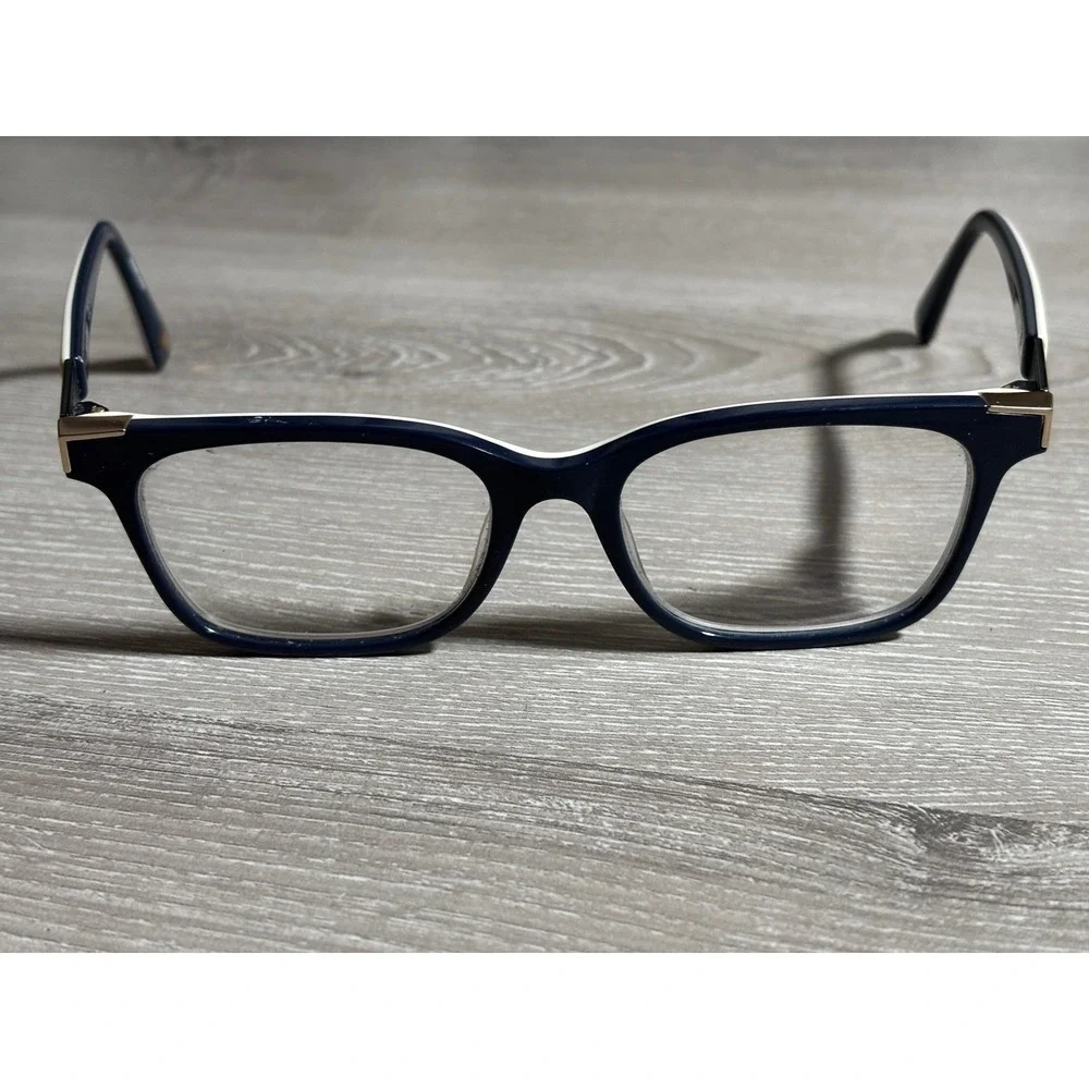Diane von Furstenberg DVF5105 Navy Blue White Rectangular‎ Eyeglass Frames Sleek